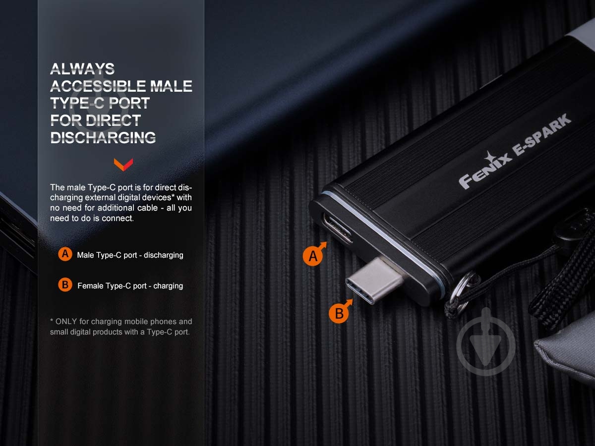 Фонарик Fenix брелок ручний E-SPARK, 100лм - фото 4