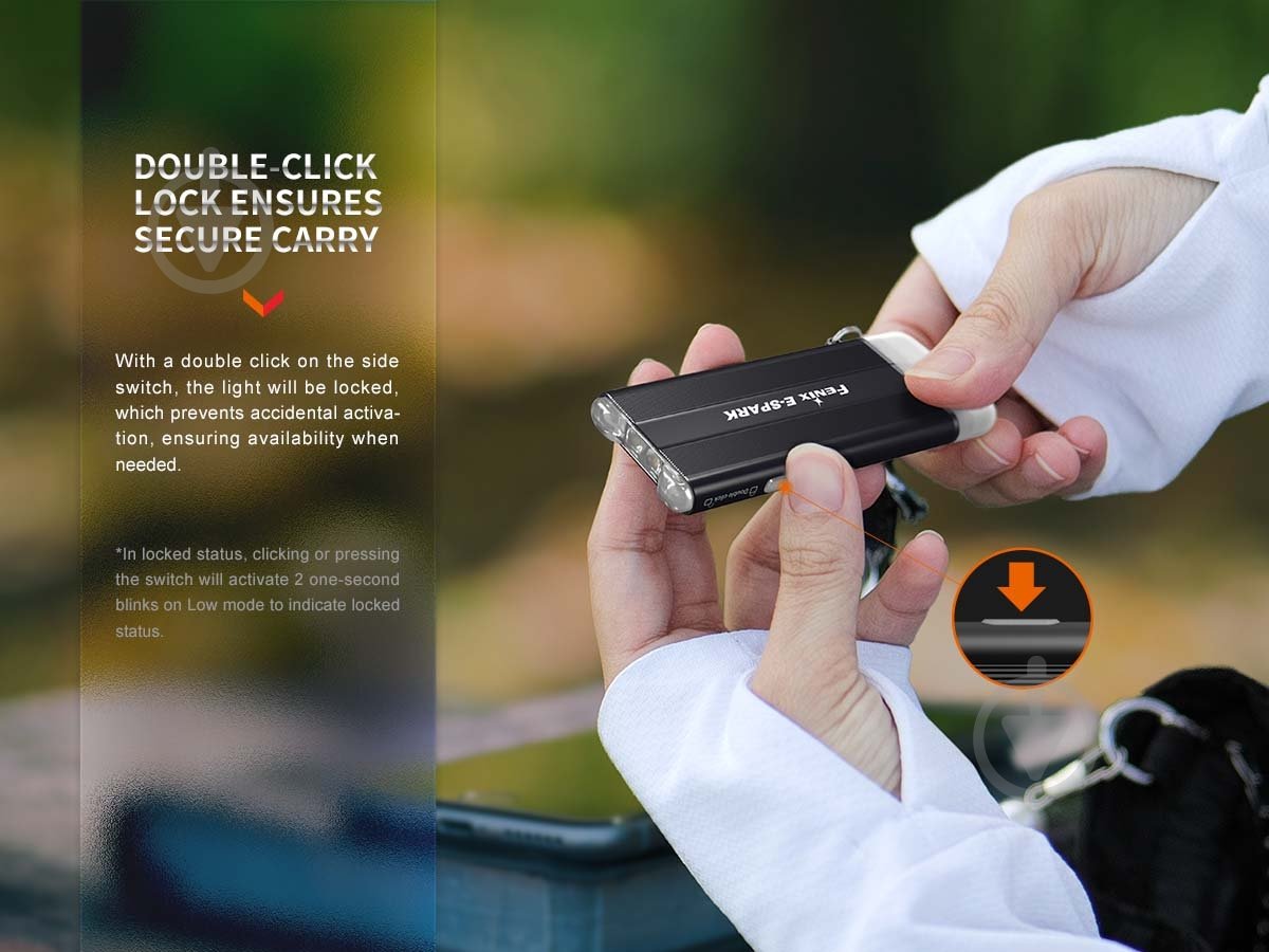 Фонарик Fenix брелок ручний E-SPARK, 100лм - фото 7