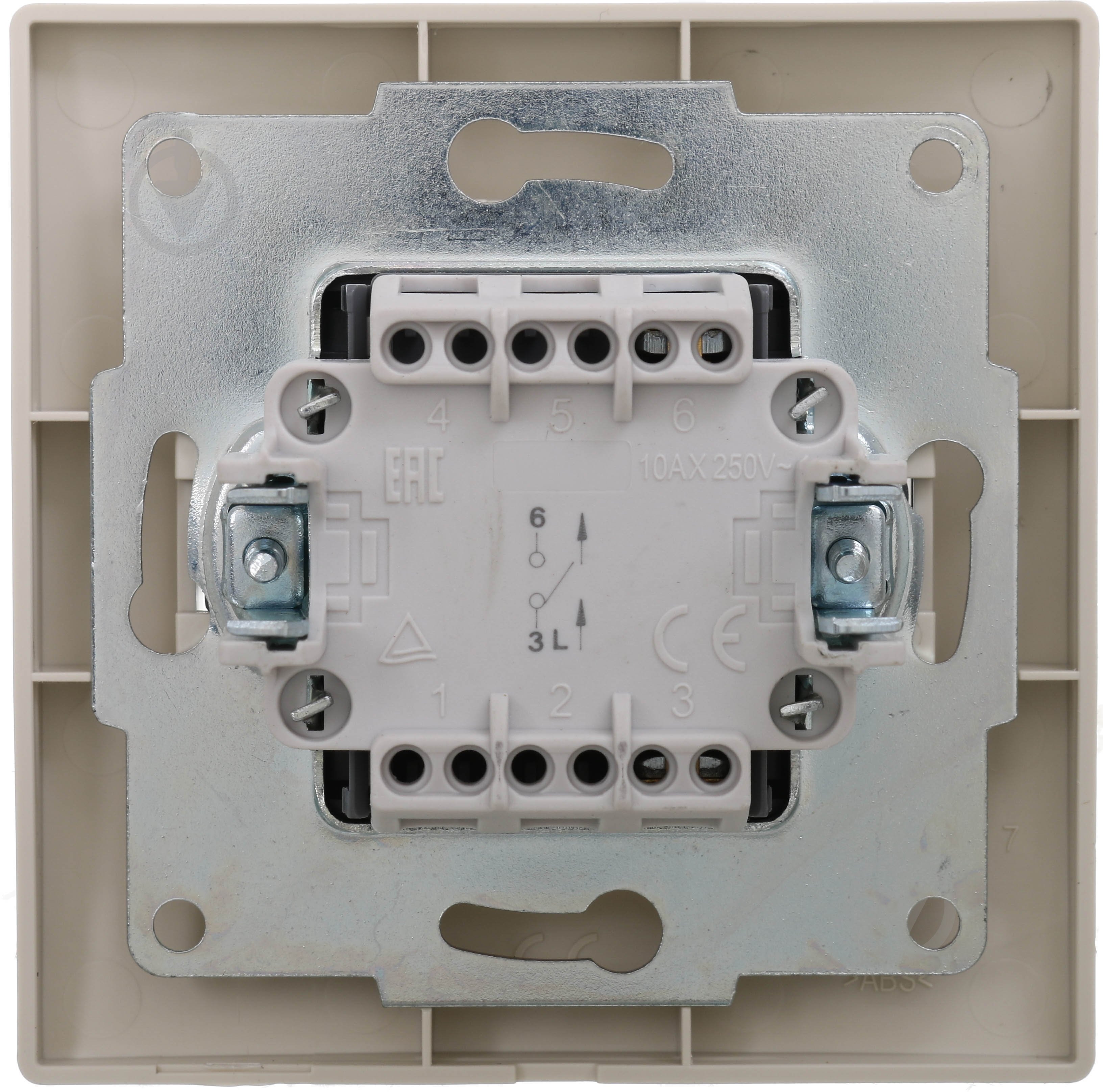 Вимикач одноклавішний одноклавішний UP! (Underprice) One Plus без підсвітки кремовий 706-0303-100 - фото 3