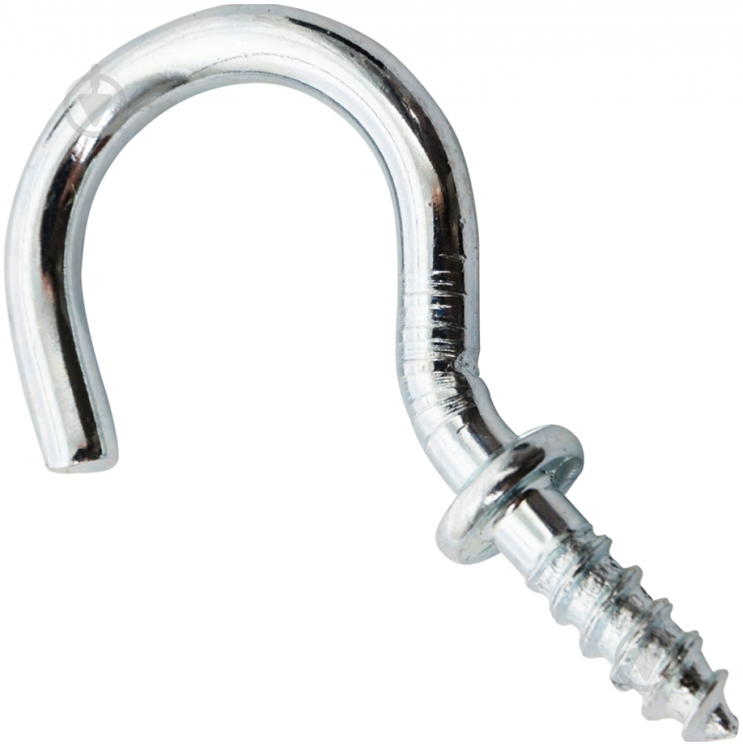 Шуруп з C-гаком 35414 ЦБ 3x35 мм 10 шт. білий цинк з упором snapt - фото 1 Шуруп з C-гаком 35414 ЦБ 3x35 мм 10 шт. білий цинк з упором snapt - фото 1