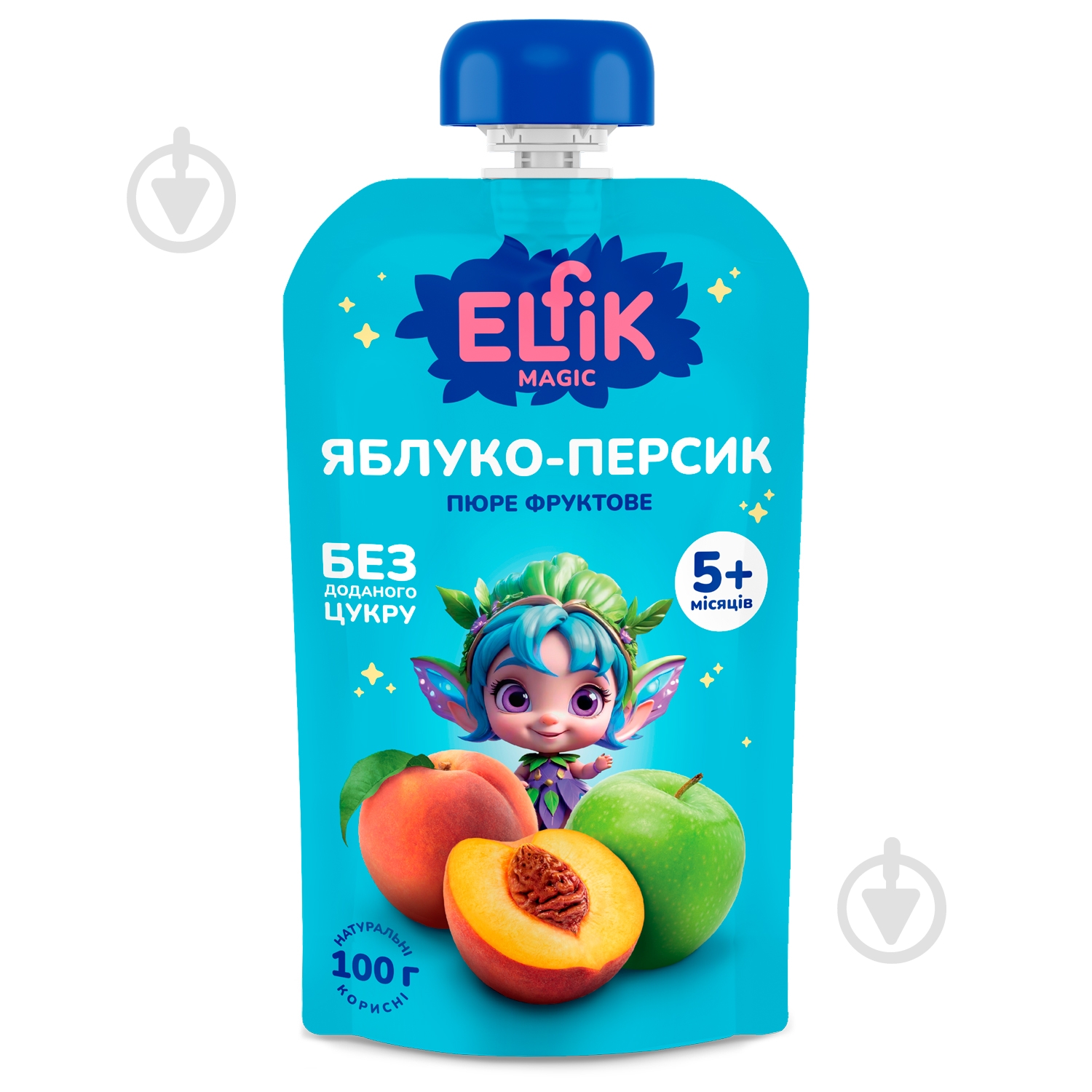 Пюре фруктовое Elfik Яблоко-персик Magic 100 г - фото 1