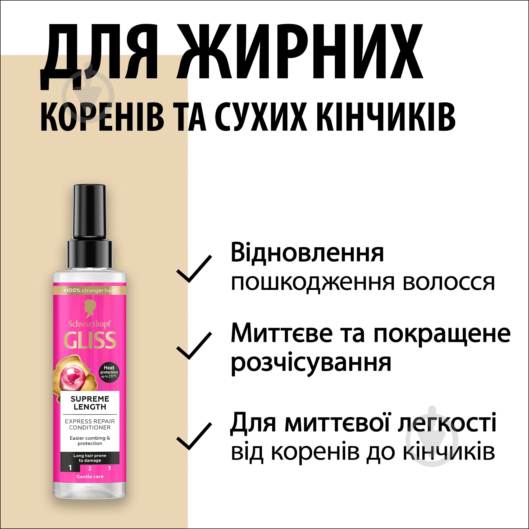 Експрес-кондиціонер GLISS для довгого схильного до пошкоджень та жирності волосся 200 мл - фото 4