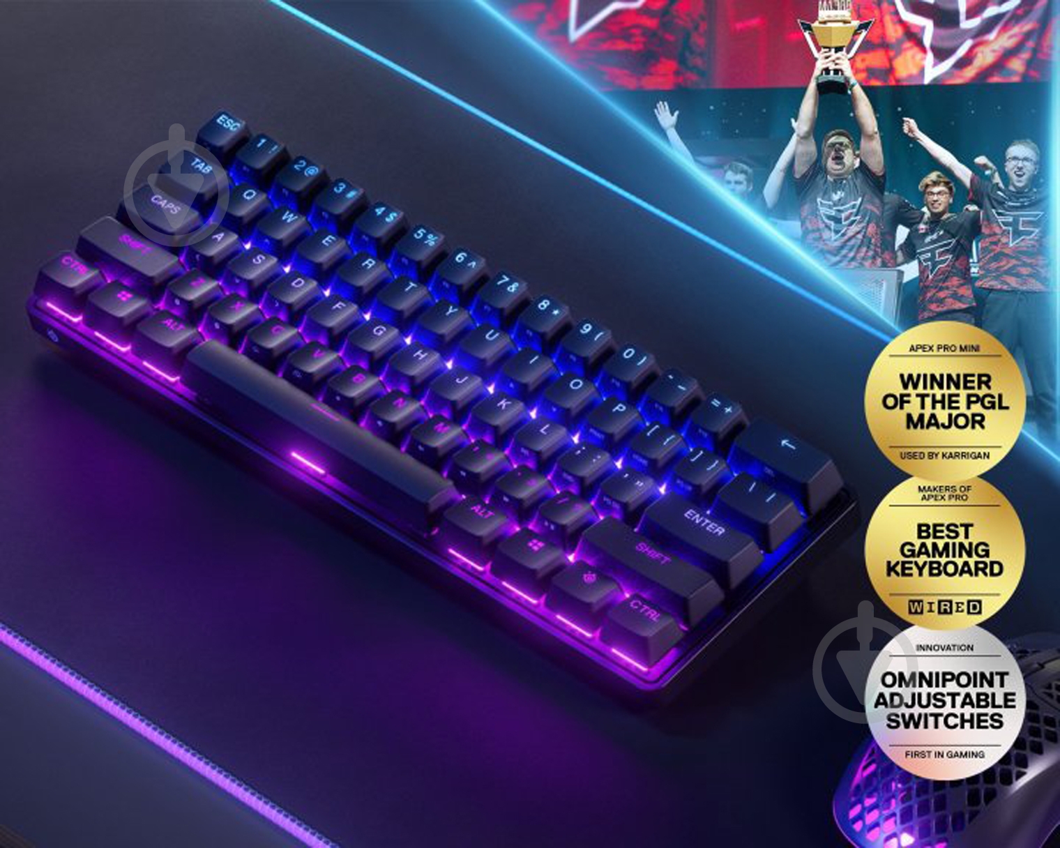 Клавиатура SteelSeries APEX PRO mini wireless (SS64842) black - фото 8 Клавиатура SteelSeries APEX PRO mini wireless (SS64842) black - фото 8