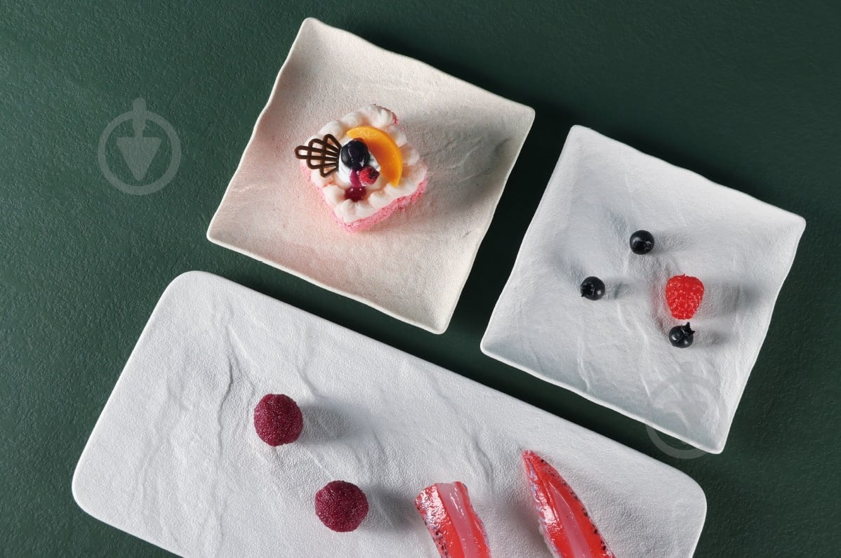 Блюдо сервировочное Fiora прямокутне Lavastone White Surf 30х10 см - фото 4 Блюдо сервировочное Fiora прямокутне Lavastone White Surf 30х10 см - фото 4