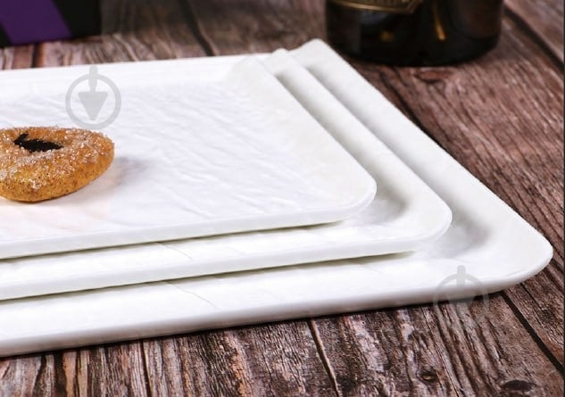 Блюдо сервировочное Fiora прямокутне Lavastone White Surf 30х10 см - фото 2 Блюдо сервировочное Fiora прямокутне Lavastone White Surf 30х10 см - фото 2