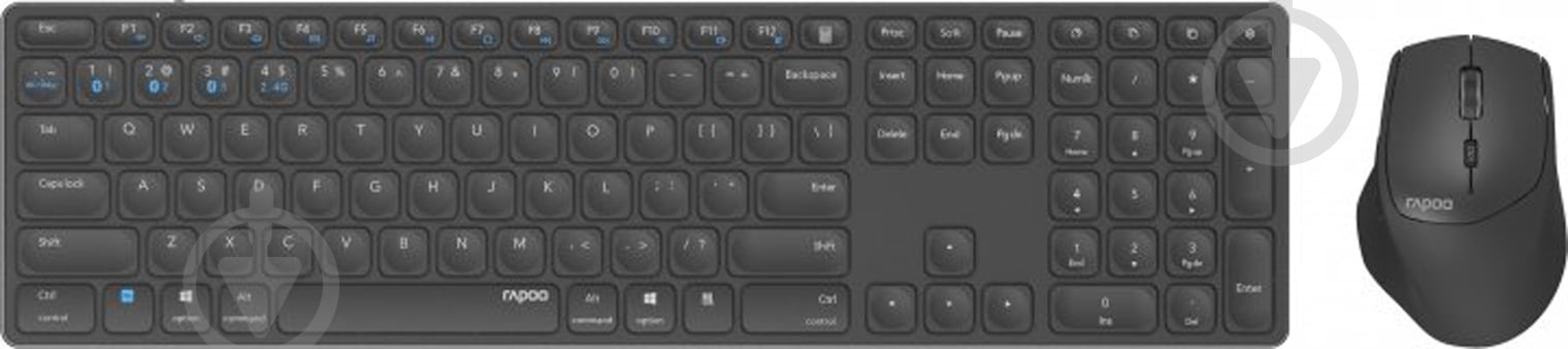 Комплект беспроводной RAPOO 9800M Wireless dark grey - фото 1 Комплект беспроводной RAPOO 9800M Wireless dark grey - фото 1