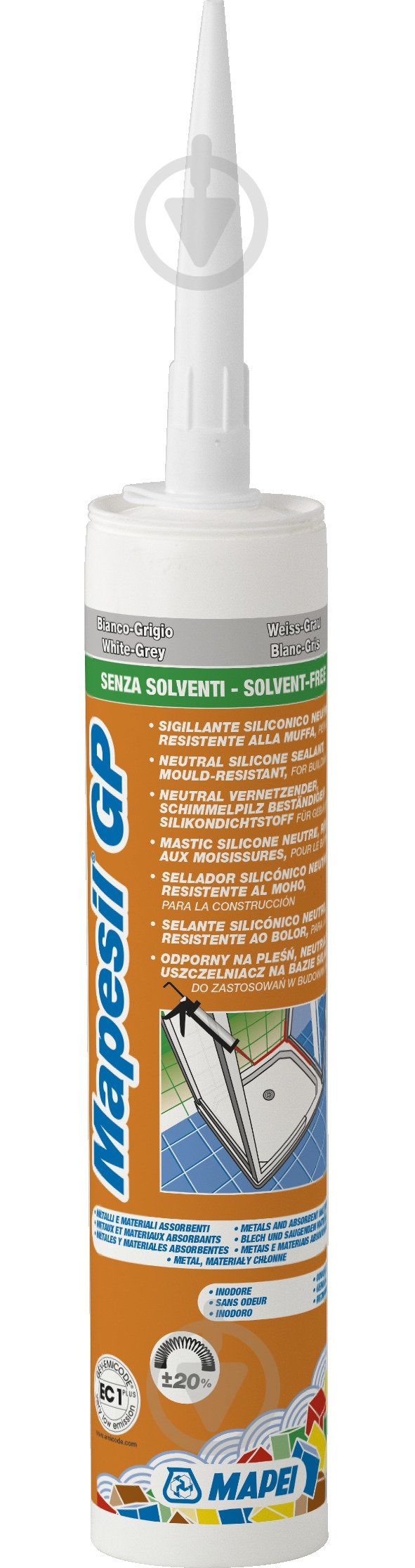 Герметик силиконовый Mapei (без запаха) GP прозрачный 280 мл - фото 1