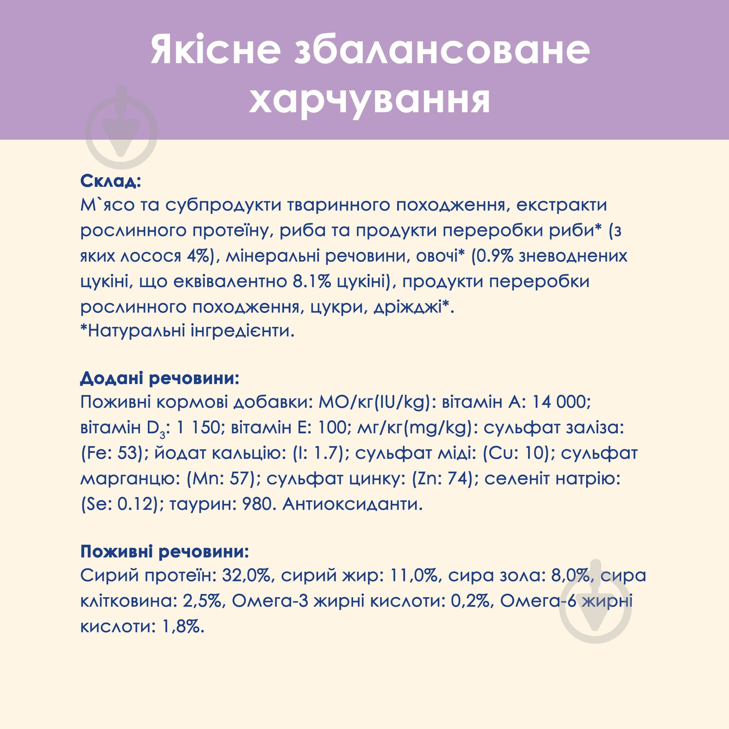 Корм влажный для котов Cat Chow by Purina Sensitive с лососем и цуккини 85 г - фото 4