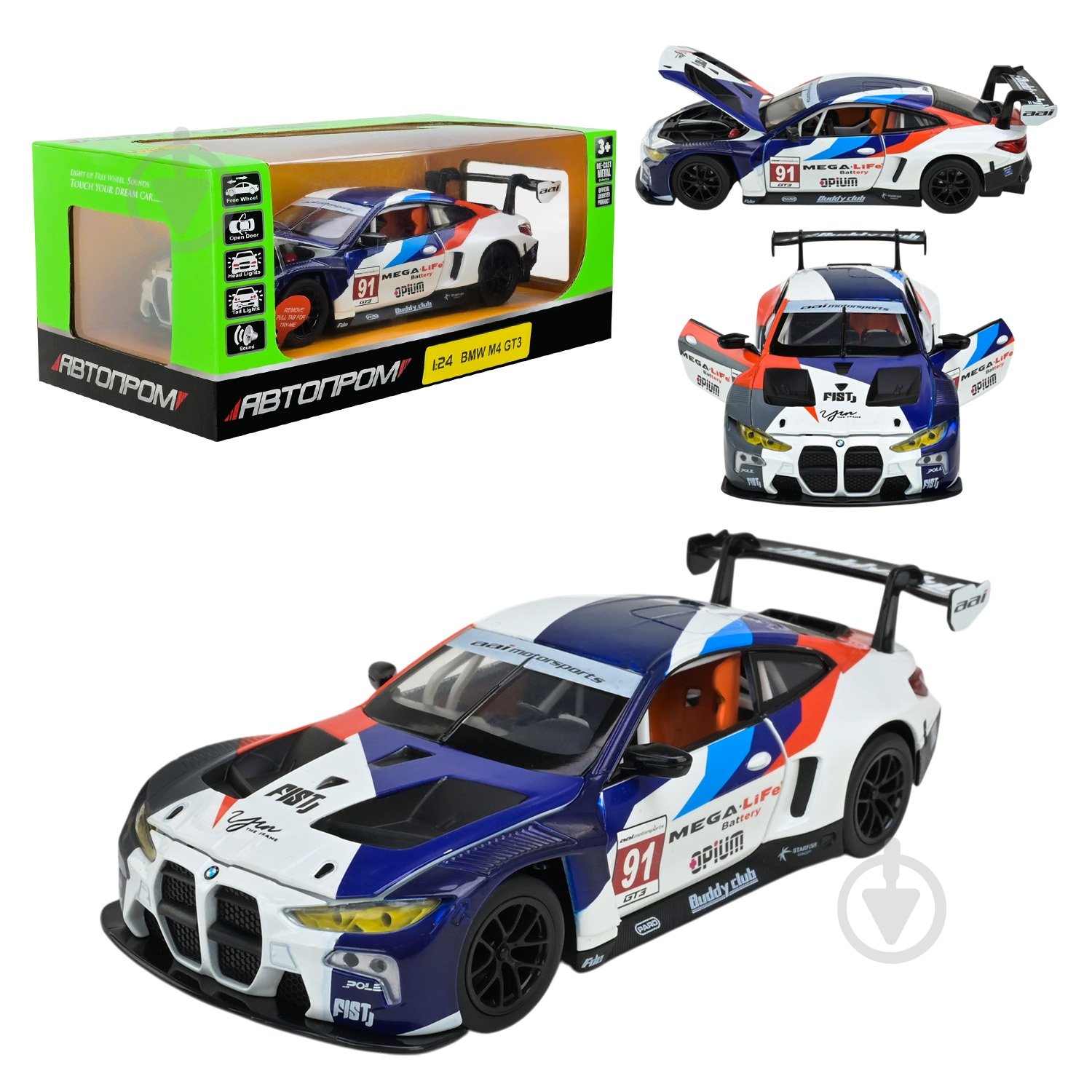 Машинка Автопром 1:24 68282A(B) - фото 1 Машинка Автопром 1:24 68282A(B) - фото 1