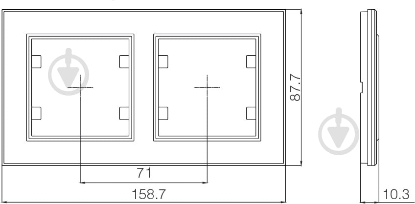 Рамка двухместная Makel Karea 00 горизонтальная белый - фото 4