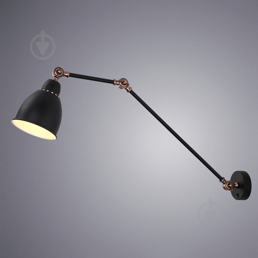 Бра Arte Lamp 1x60 Вт E27 черный A2055AP-1BK - фото 1