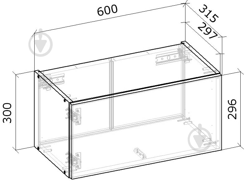 Шкаф верхний под вытяжку модифицированный МС Снежана 60х30х31,5 см белый/дуб сонома Грейд - фото 4