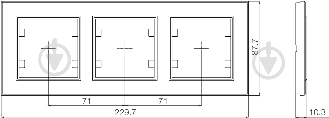 Рамка трехместная Makel Karea 00 горизонтальная белый - фото 4