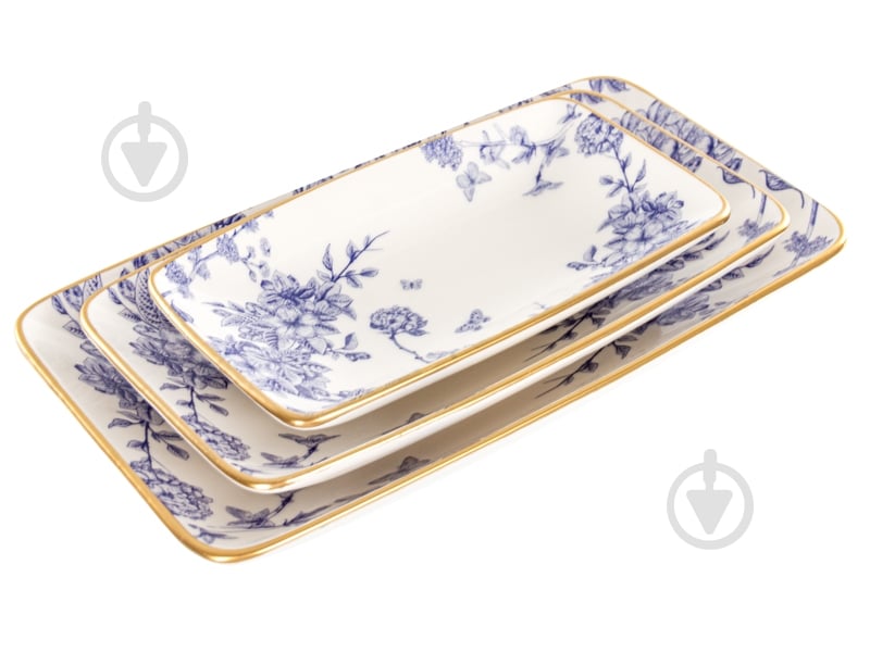 Набор блюд Alba ceramics прямоугольных Butterfly 3 предмета 769-004 - фото 1 Набор блюд Alba ceramics прямоугольных Butterfly 3 предмета 769-004 - фото 1