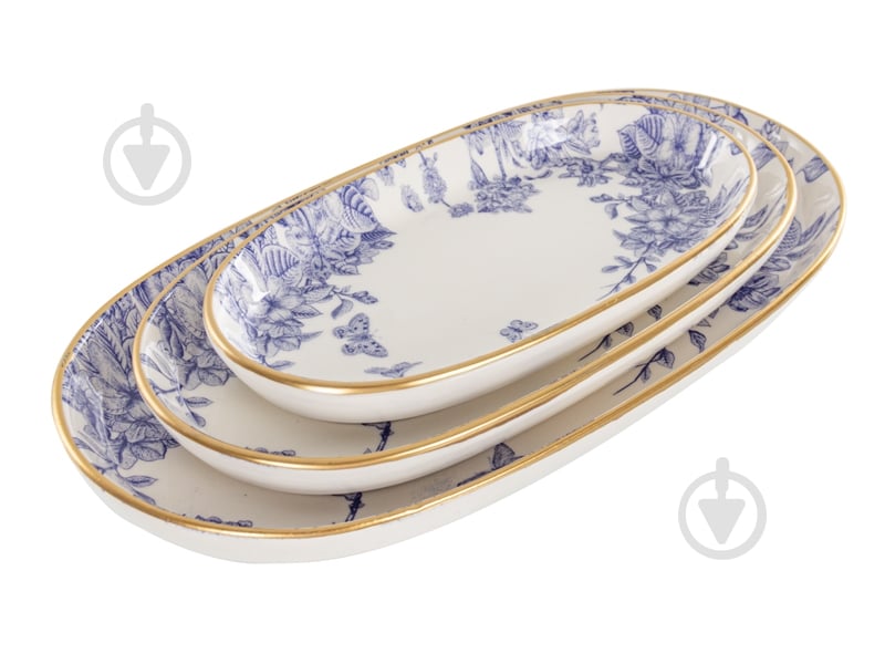 Набор блюд Alba ceramics овальных Butterfly 3 предмета 769-005 - фото 1 Набор блюд Alba ceramics овальных Butterfly 3 предмета 769-005 - фото 1