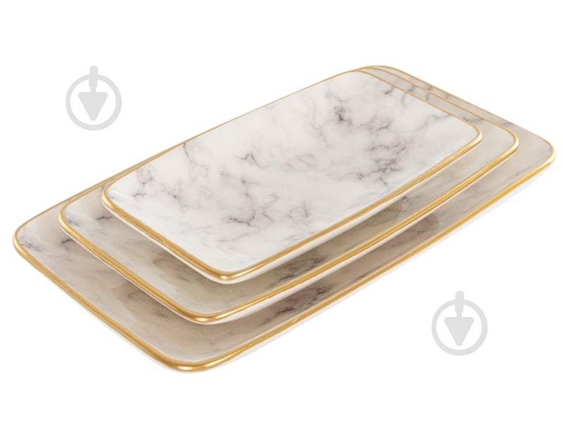 Набор блюд Alba ceramics прямоугольных Marble 3 предмета 769-027 - фото 1 Набор блюд Alba ceramics прямоугольных Marble 3 предмета 769-027 - фото 1