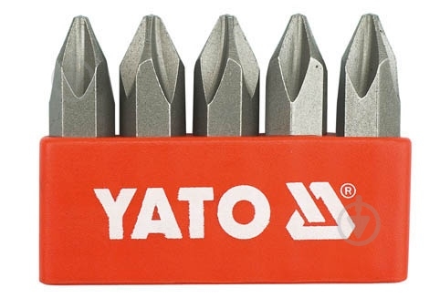Набір біт YATO 5/16" PH2 х 36 мм 5 шт. YT-2810 - фото 1 Набір біт YATO 5/16" PH2 х 36 мм 5 шт. YT-2810 - фото 1