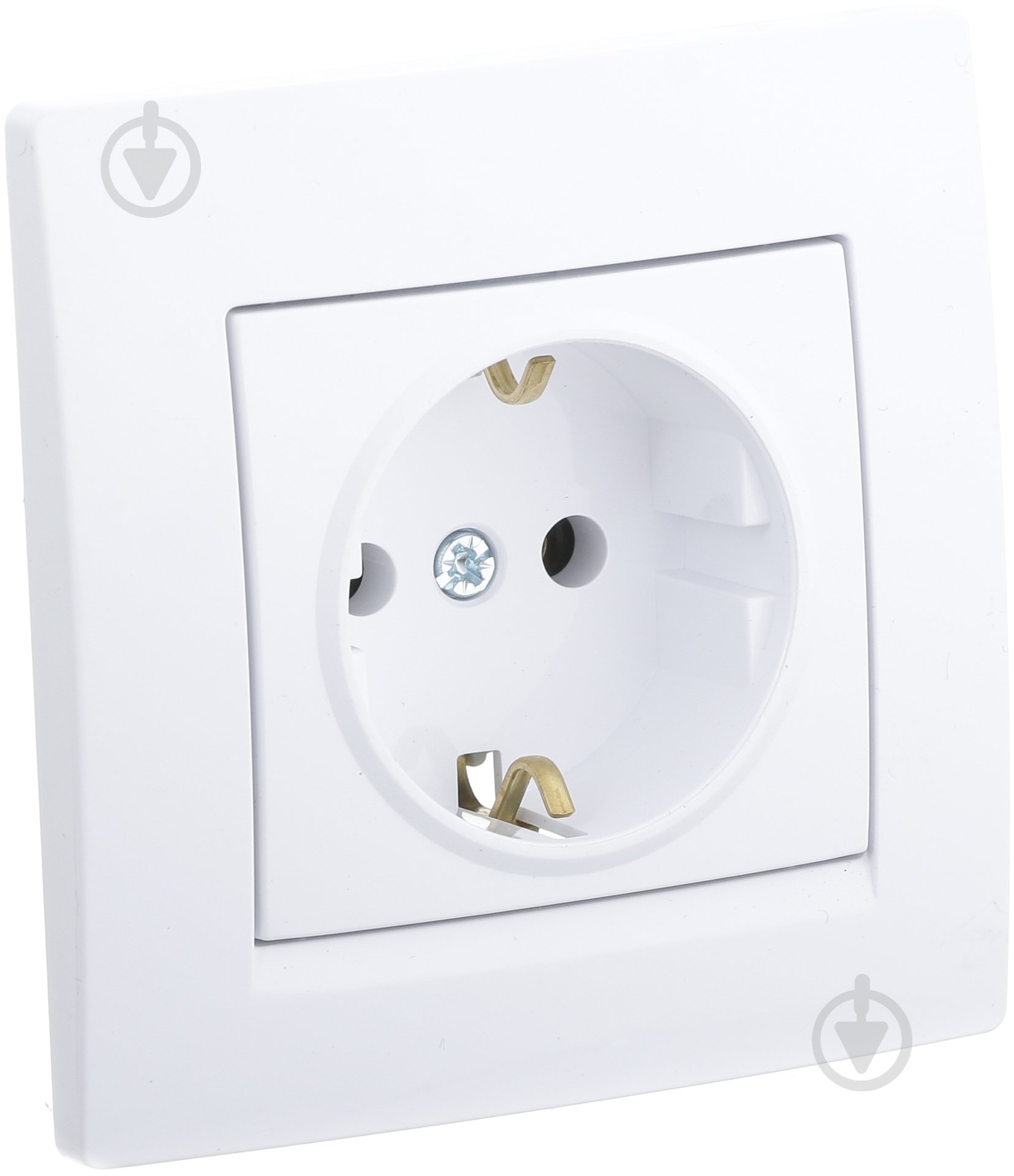 Розетка із заземленням UP! (Underprice) One Plus без шторок без кришки білий 706-0202-122B - фото 2