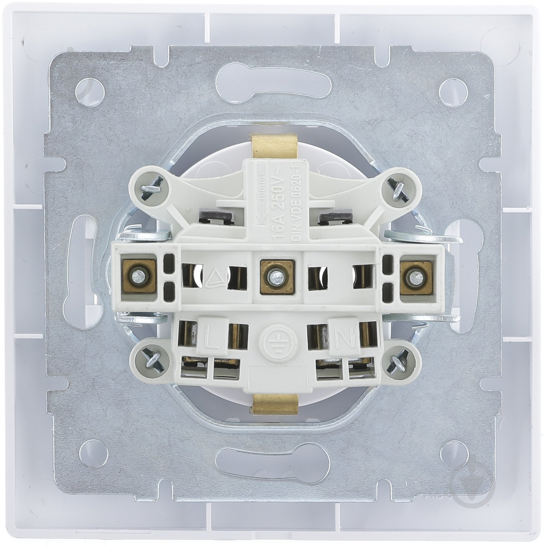 Розетка із заземленням UP! (Underprice) One Plus без шторок без кришки білий 706-0202-122B - фото 3