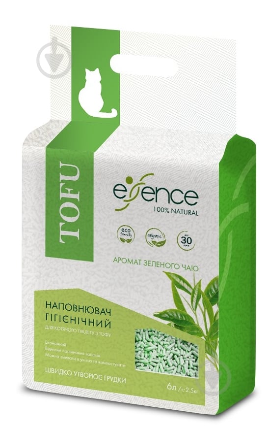 Наповнювач для котячого туалету Essence аромат зеленого чаю 2,53 кг - фото 1 Наповнювач для котячого туалету Essence аромат зеленого чаю 2,53 кг - фото 1