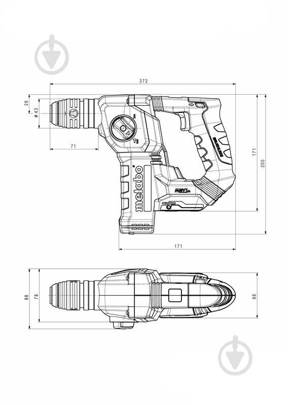 Перфоратор Metabo Powermaxx BH 12 BL 16 600207850 - фото 2