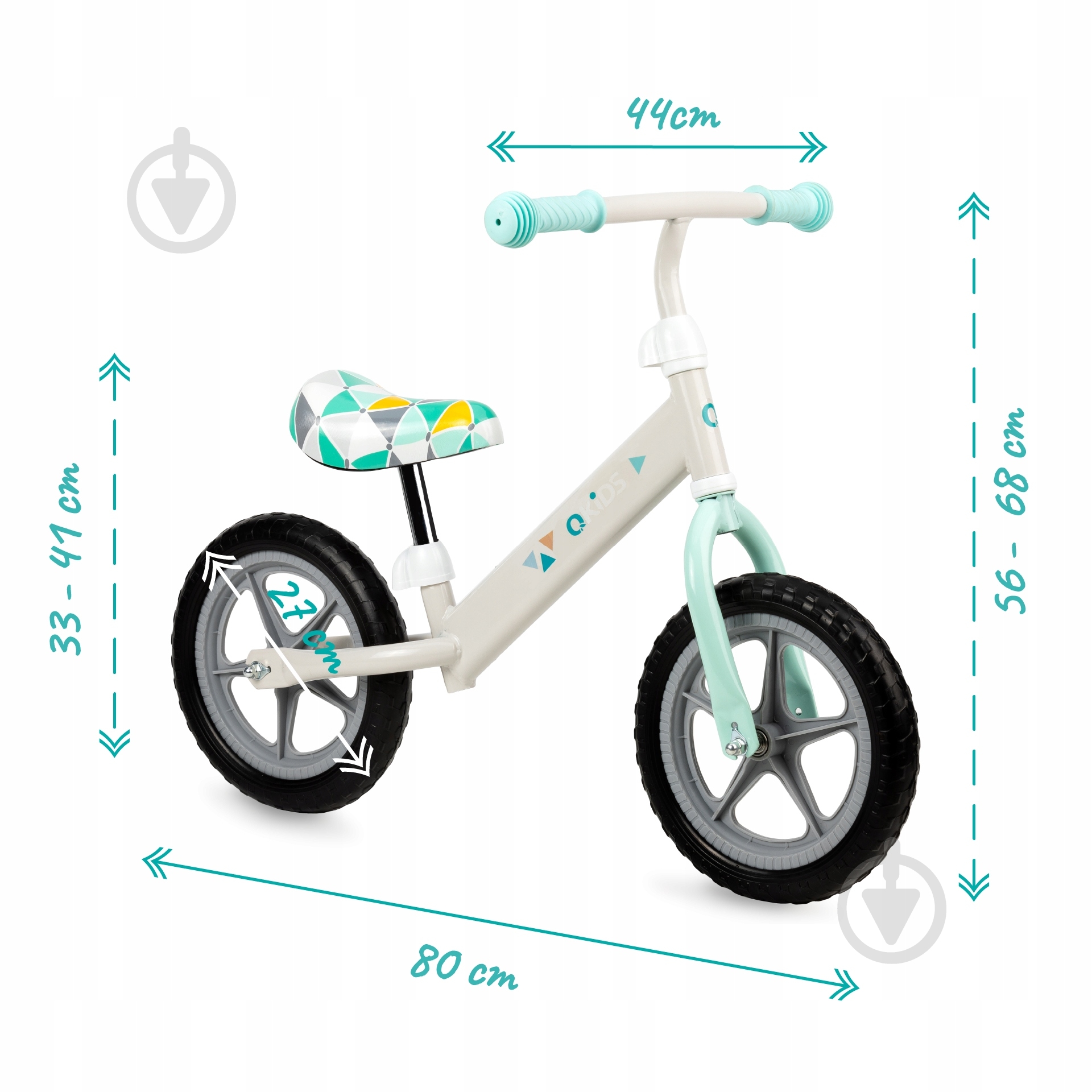 Беговел Qkids Fleet бирюзовый с серым QKIDS00001 - фото 8