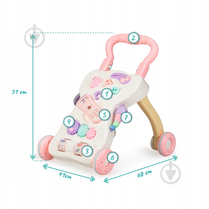 Ходунки интерактивные Qkids Pullo pink KIDS00000016 - фото 7 Ходунки интерактивные Qkids Pullo pink KIDS00000016 - фото 7