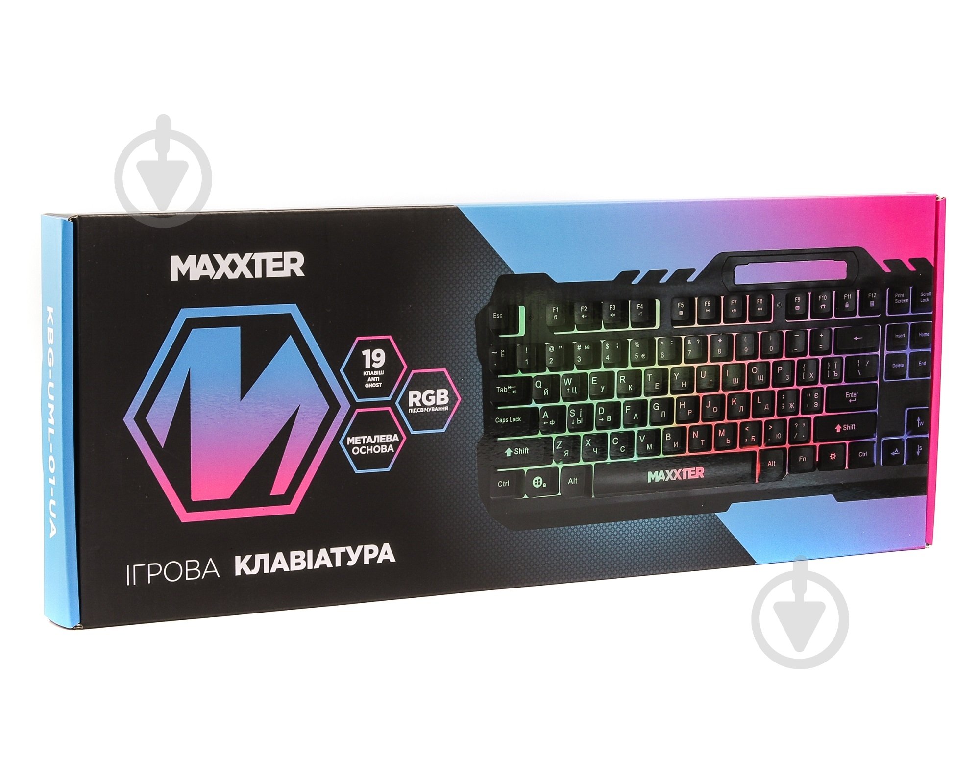 Клавіатура Maxxter KBG-UML-01-UA (KBG-UML-01-UA) 19-keys Anti-Ghosting, метал black - фото 6