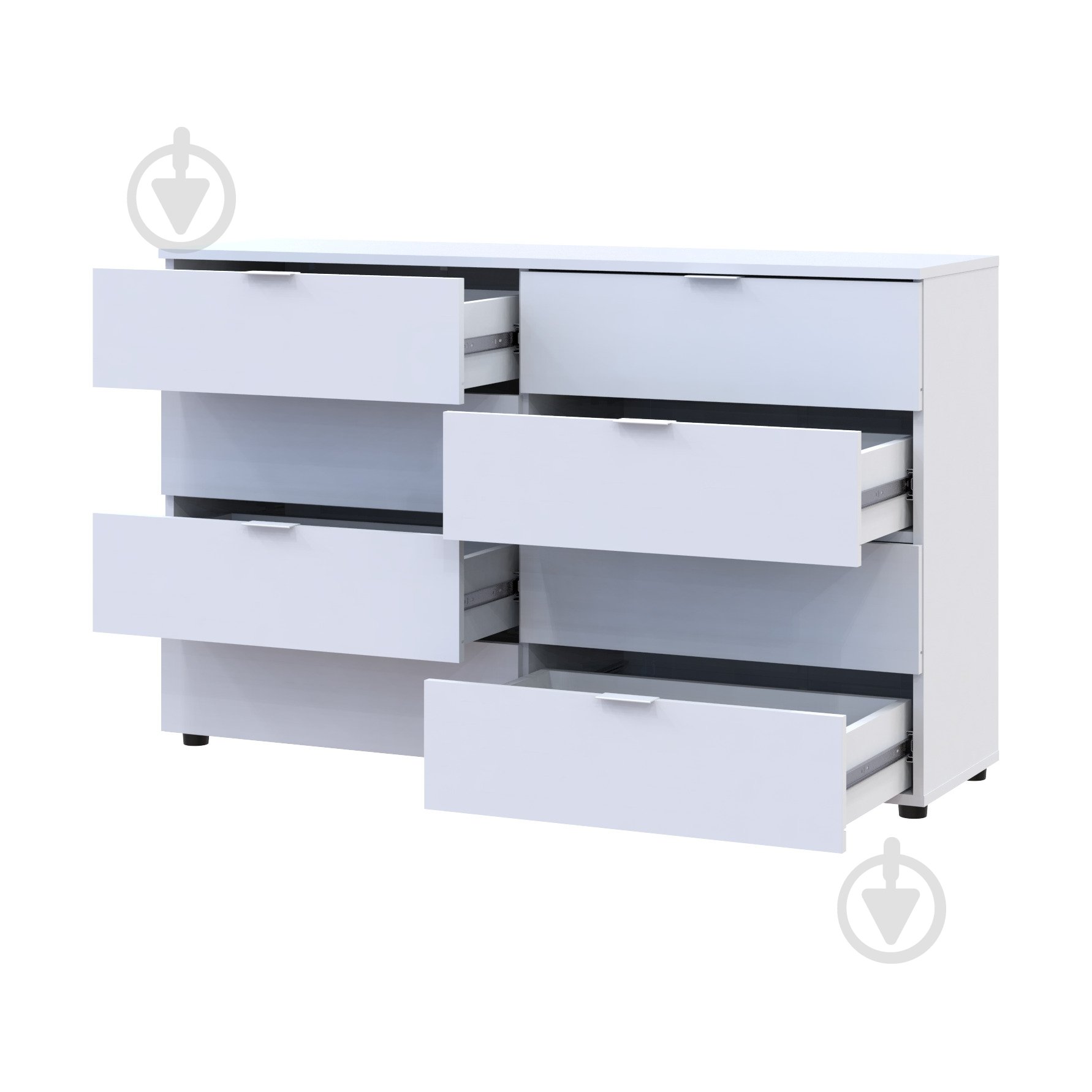 Комод Doros Рон 8 1300x810x380 мм білий/білий - фото 2