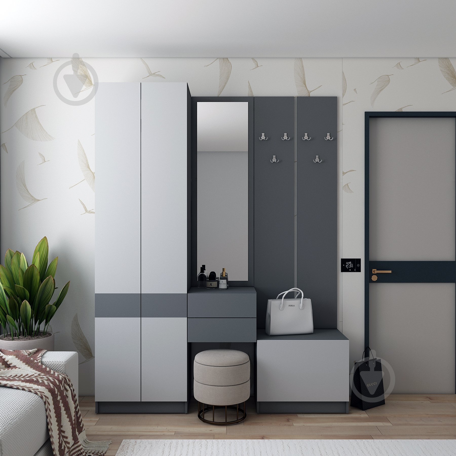 Вішалка для одягу Doros Сола 2150х600х400 мм графіт - фото 3