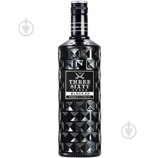 Горілка THREE SIXTY SIXTY VODKA BLACK 42,0% 0,7 л - фото 1