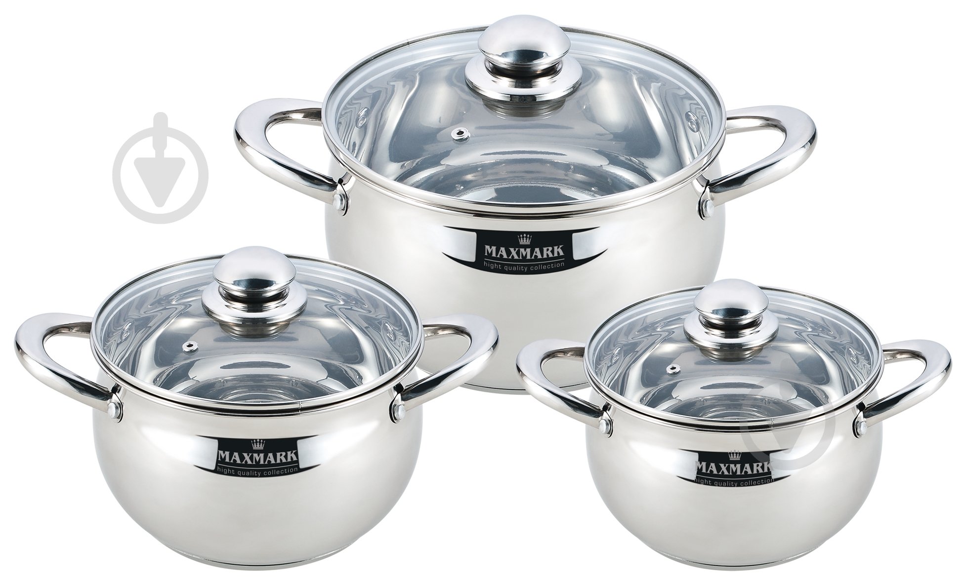 Набор кастрюль Maxmark 6 предметов MK-APP7506G - фото 1 Набор кастрюль Maxmark 6 предметов MK-APP7506G - фото 1