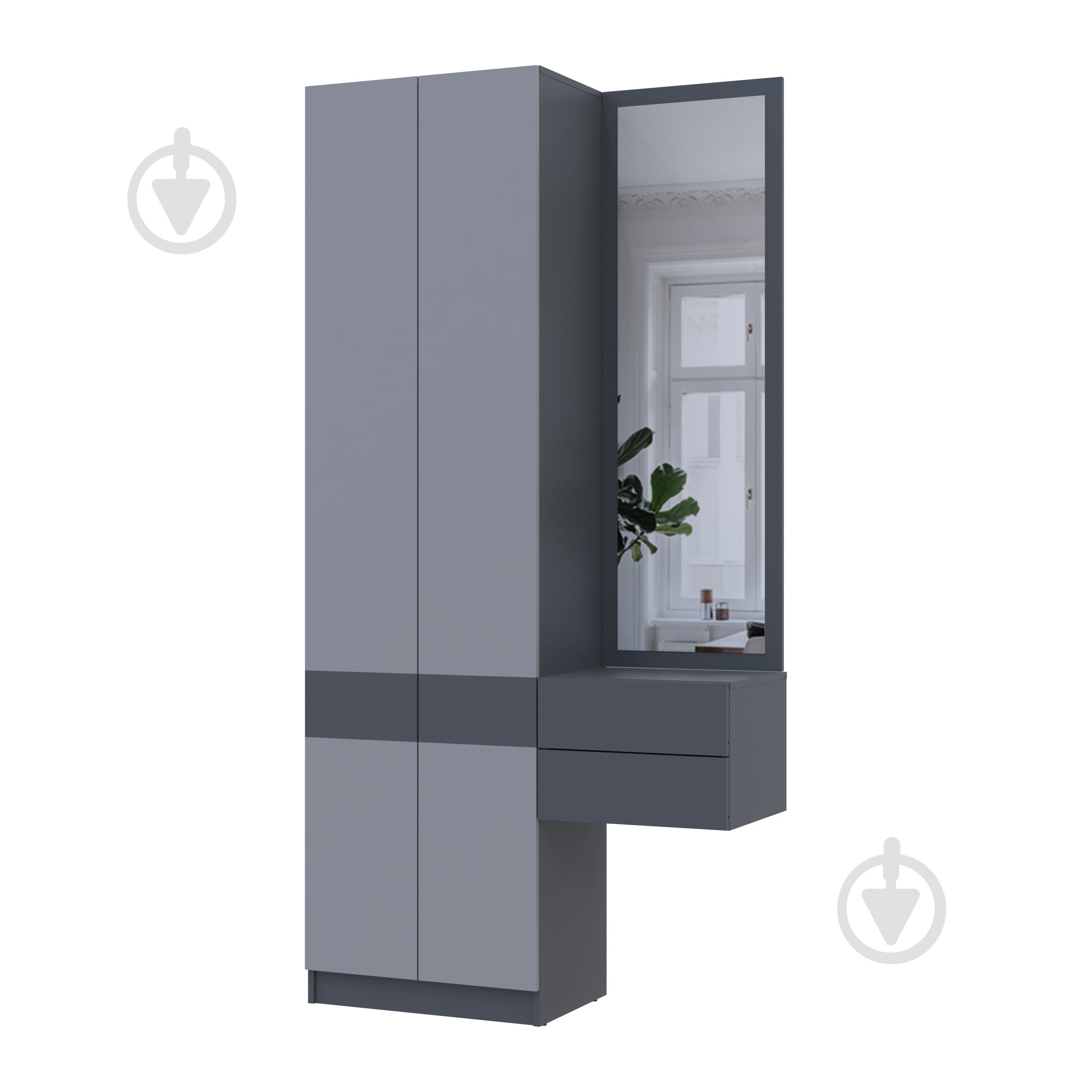 Передпокій Doros Сола 1+2 2150х1050х400 мм графіт - фото 1 Передпокій Doros Сола 1+2 2150х1050х400 мм графіт - фото 1