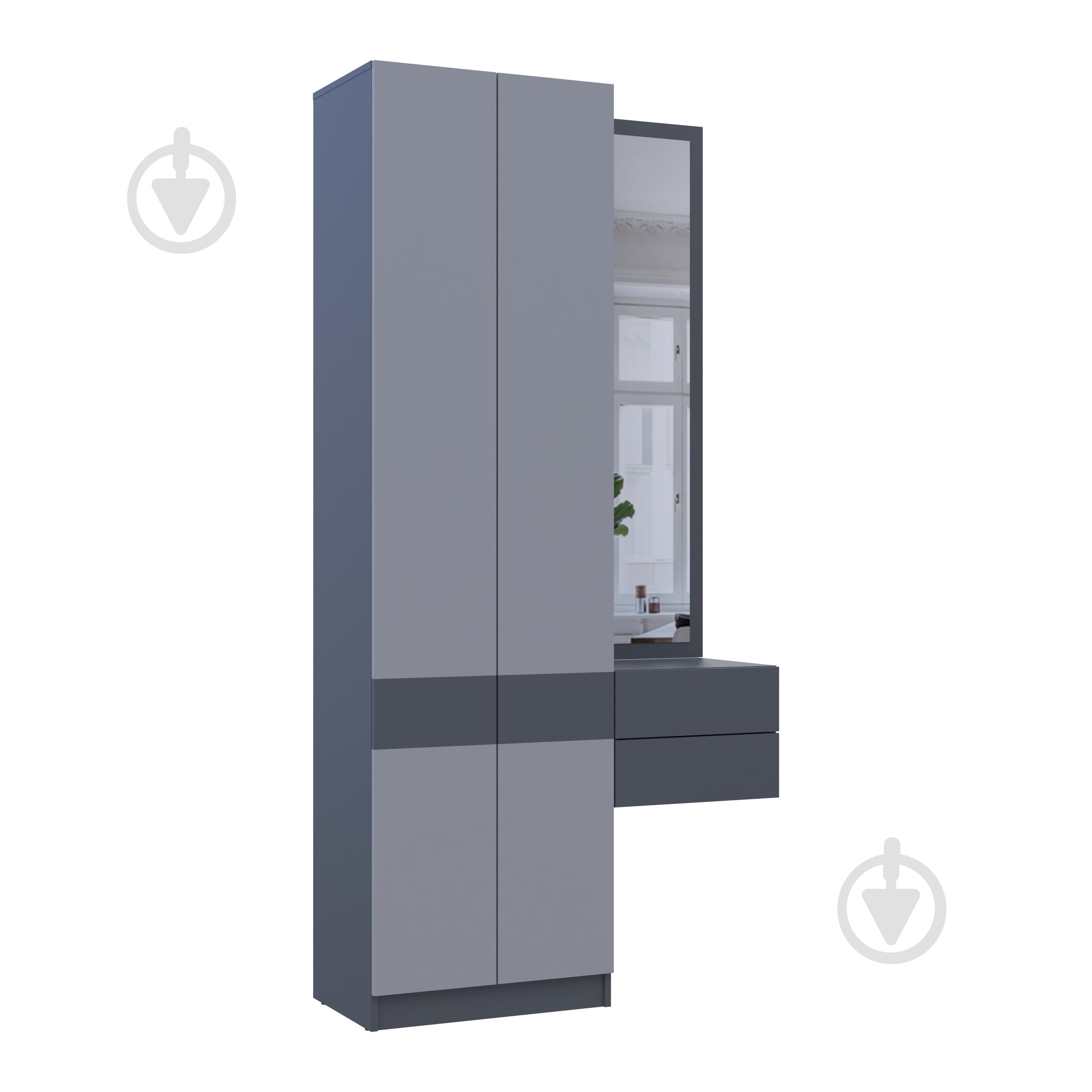 Передпокій Doros Сола 1+2 2150х1050х400 мм графіт - фото 6 Передпокій Doros Сола 1+2 2150х1050х400 мм графіт - фото 6