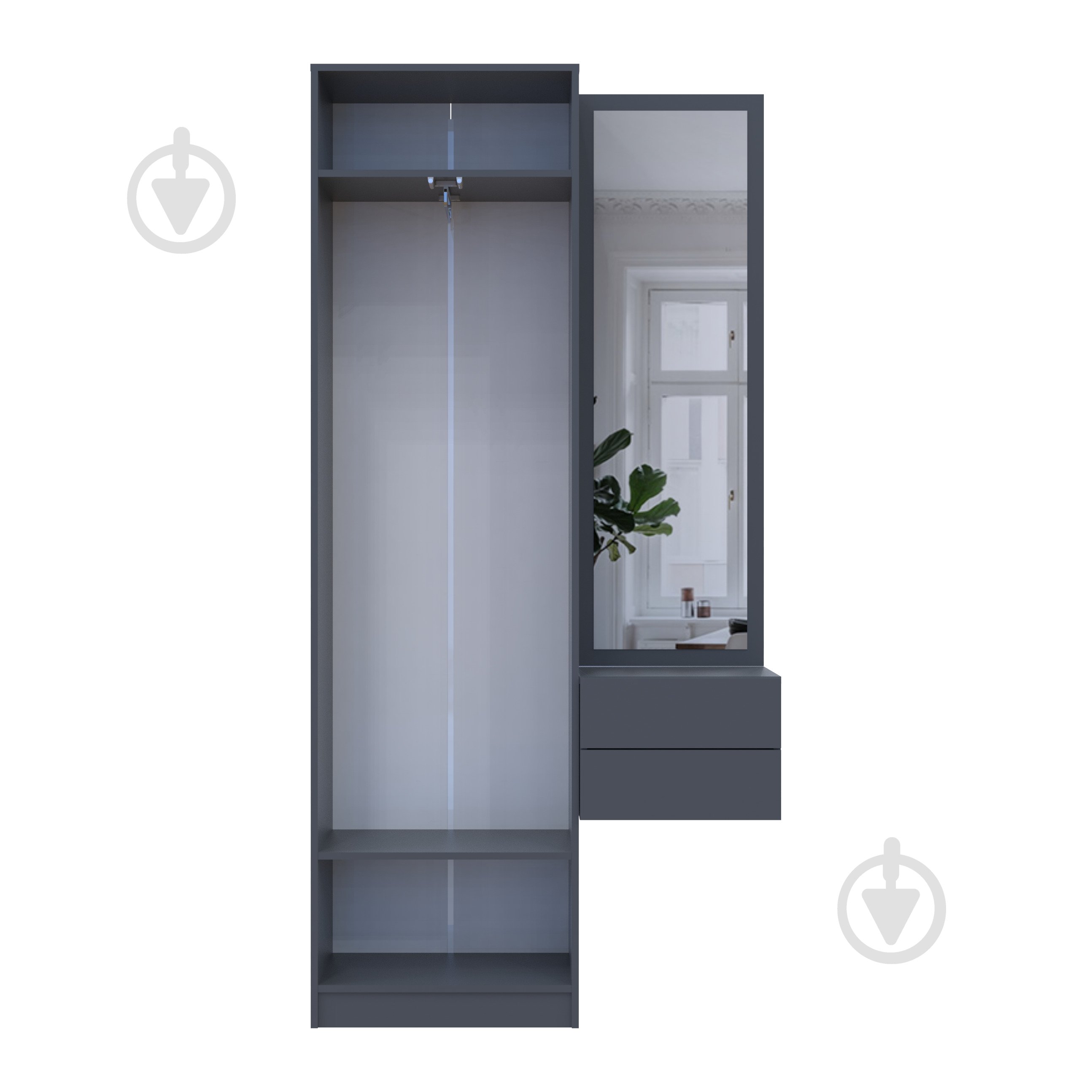 Передпокій Doros Сола 1+2 2150х1050х400 мм графіт - фото 5 Передпокій Doros Сола 1+2 2150х1050х400 мм графіт - фото 5