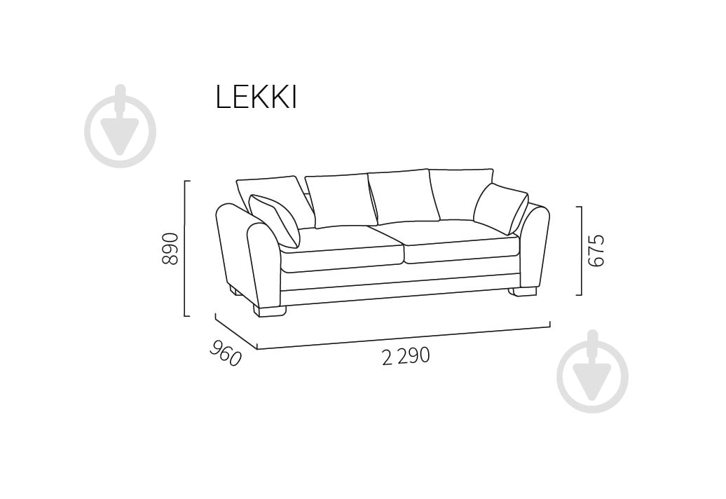 Диван нераскладной SOFALINO LEKKI бежевый 2300x960x660 мм - фото 4