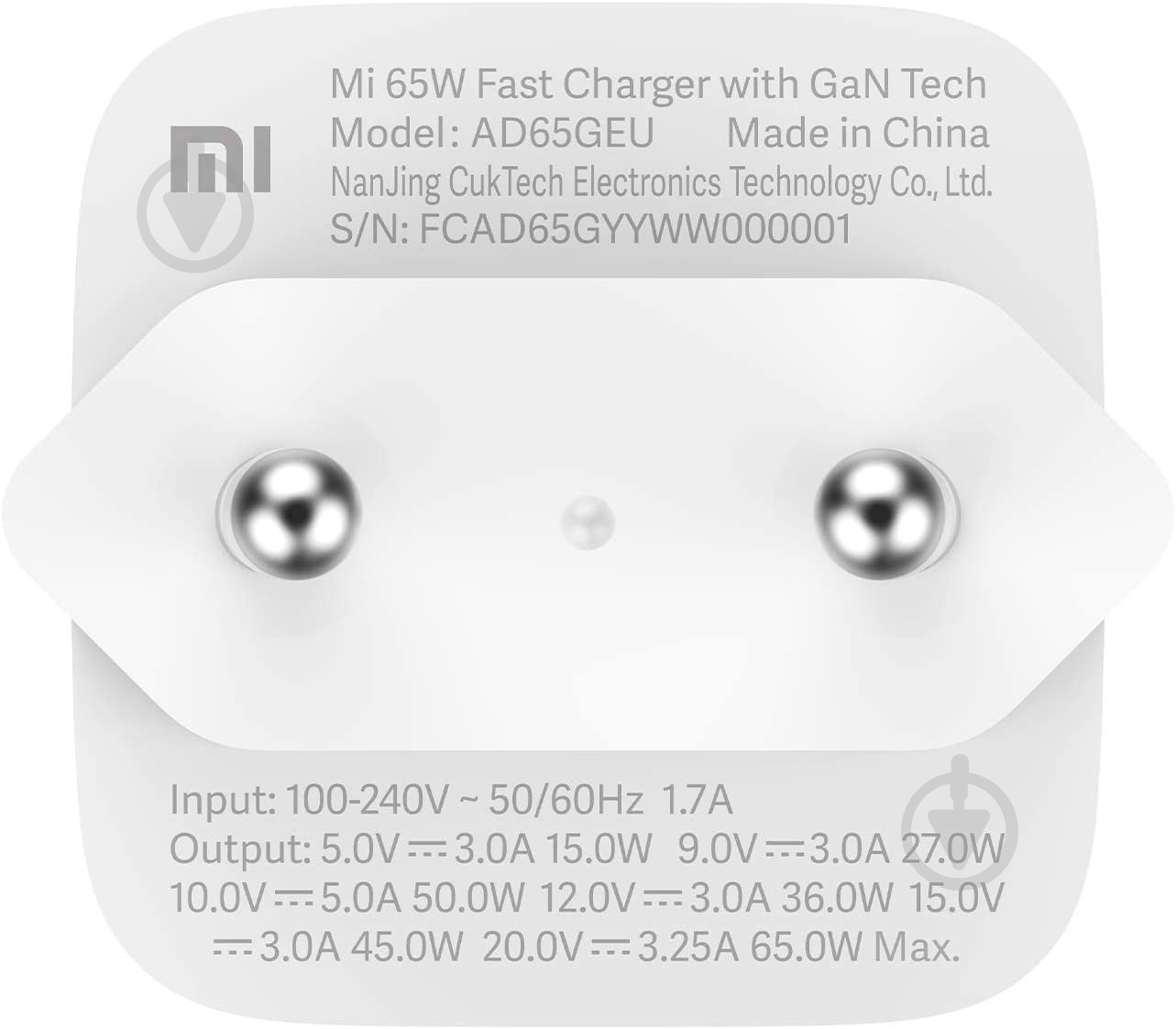 Сетевой адаптер Xiaomi Mi 65W Fast Charger with GaN Tech Type-C White (BHR4499GL) - фото 5 Сетевой адаптер Xiaomi Mi 65W Fast Charger with GaN Tech Type-C White (BHR4499GL) - фото 5