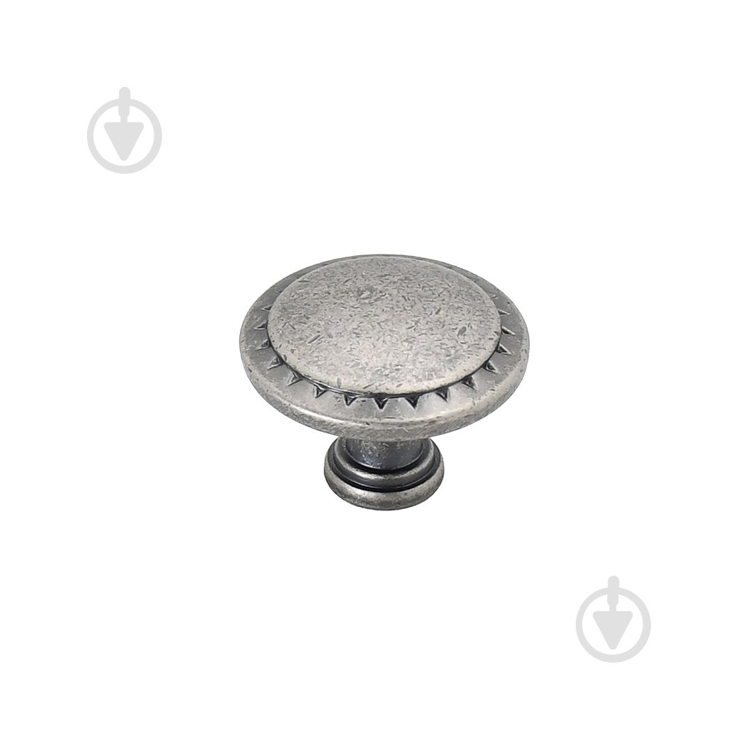 Мебельная ручка кнопка Kerron RK-086 BAZ состаренное серебро - фото 1 Мебельная ручка кнопка Kerron RK-086 BAZ состаренное серебро - фото 1