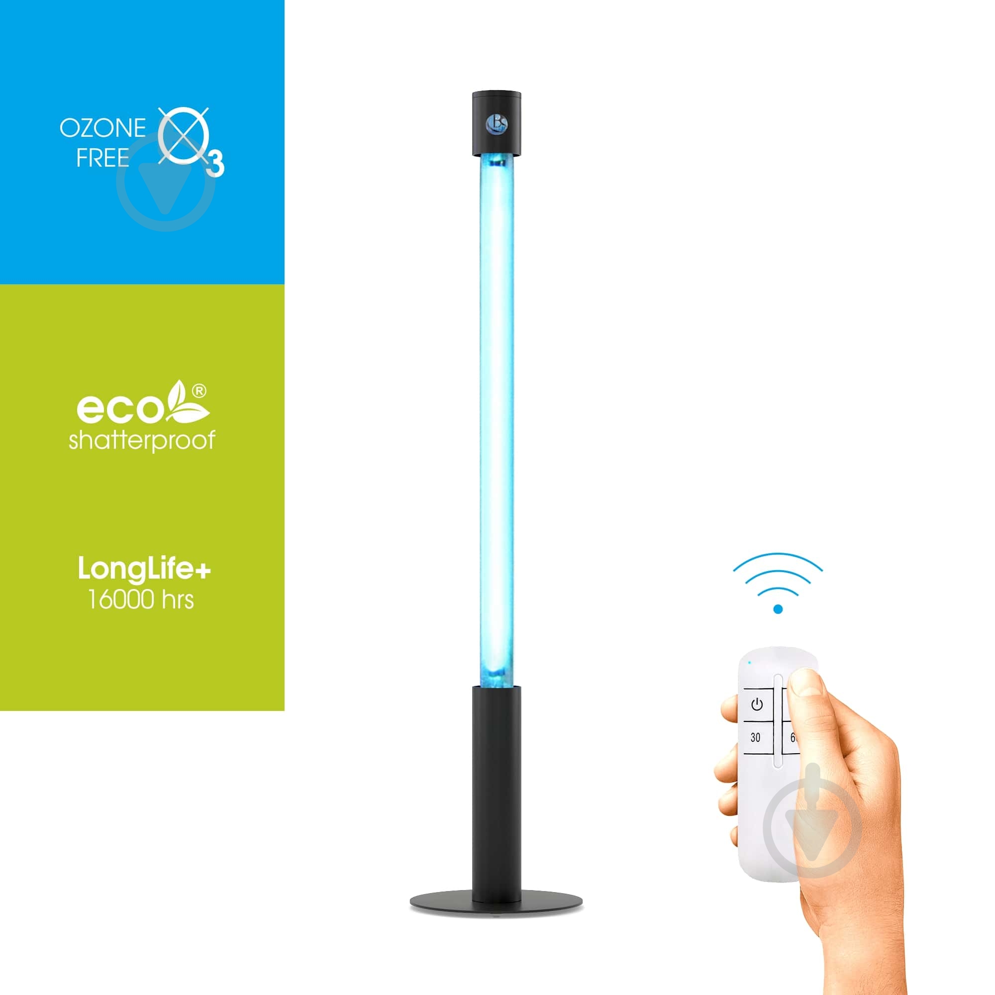 Облучатель ультрафиолетовый BactoSfera 360° 15 ECO RC-TIMER Black - фото 1 Облучатель ультрафиолетовый BactoSfera 360° 15 ECO RC-TIMER Black - фото 1