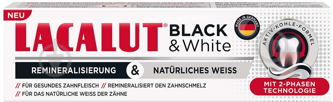 Зубная паста Lacalut Black&White 75 мл 75 г - фото 2 Зубная паста Lacalut Black&White 75 мл 75 г - фото 2