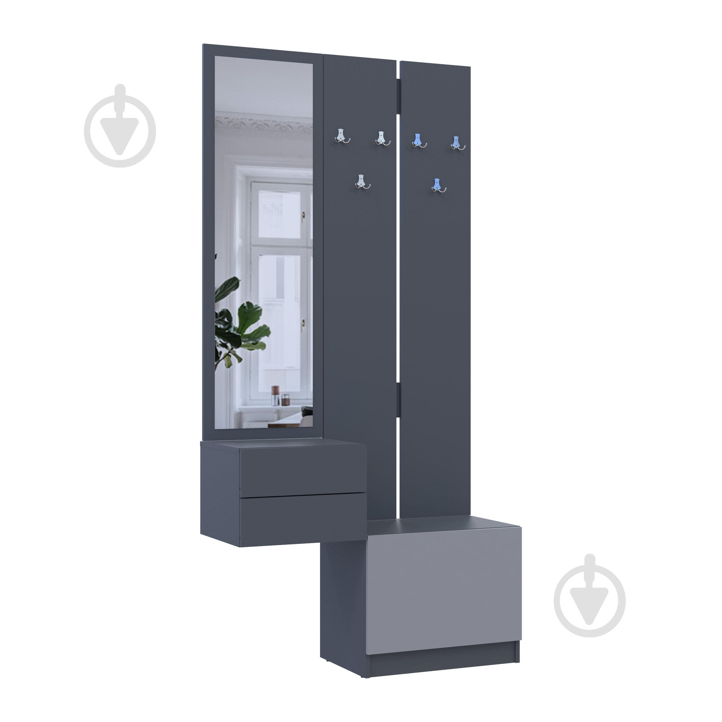 Прихожая Doros Сола 2+3 2150х1050х400 мм графит - фото 6