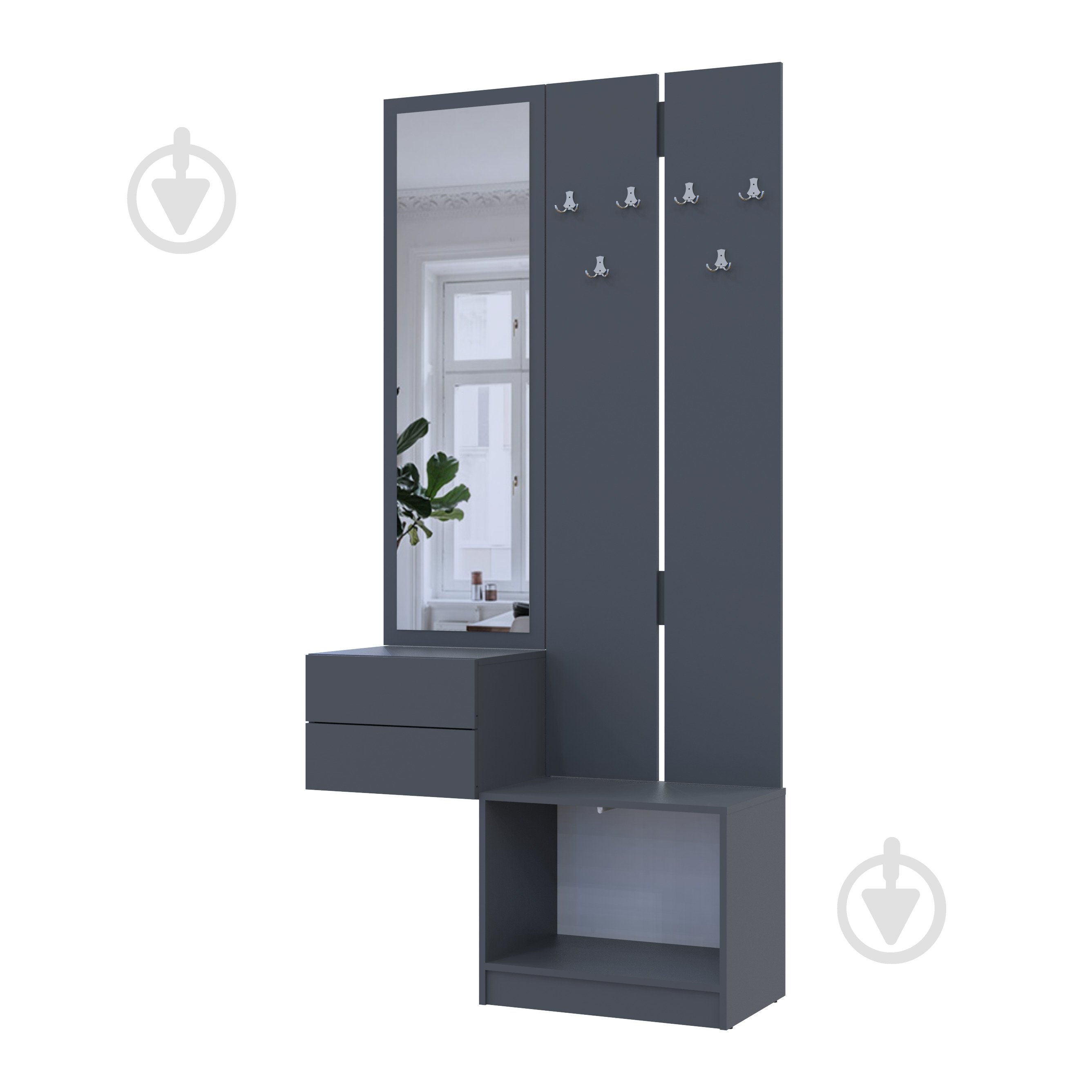 Прихожая Doros Сола 2+3 2150х1050х400 мм графит - фото 3