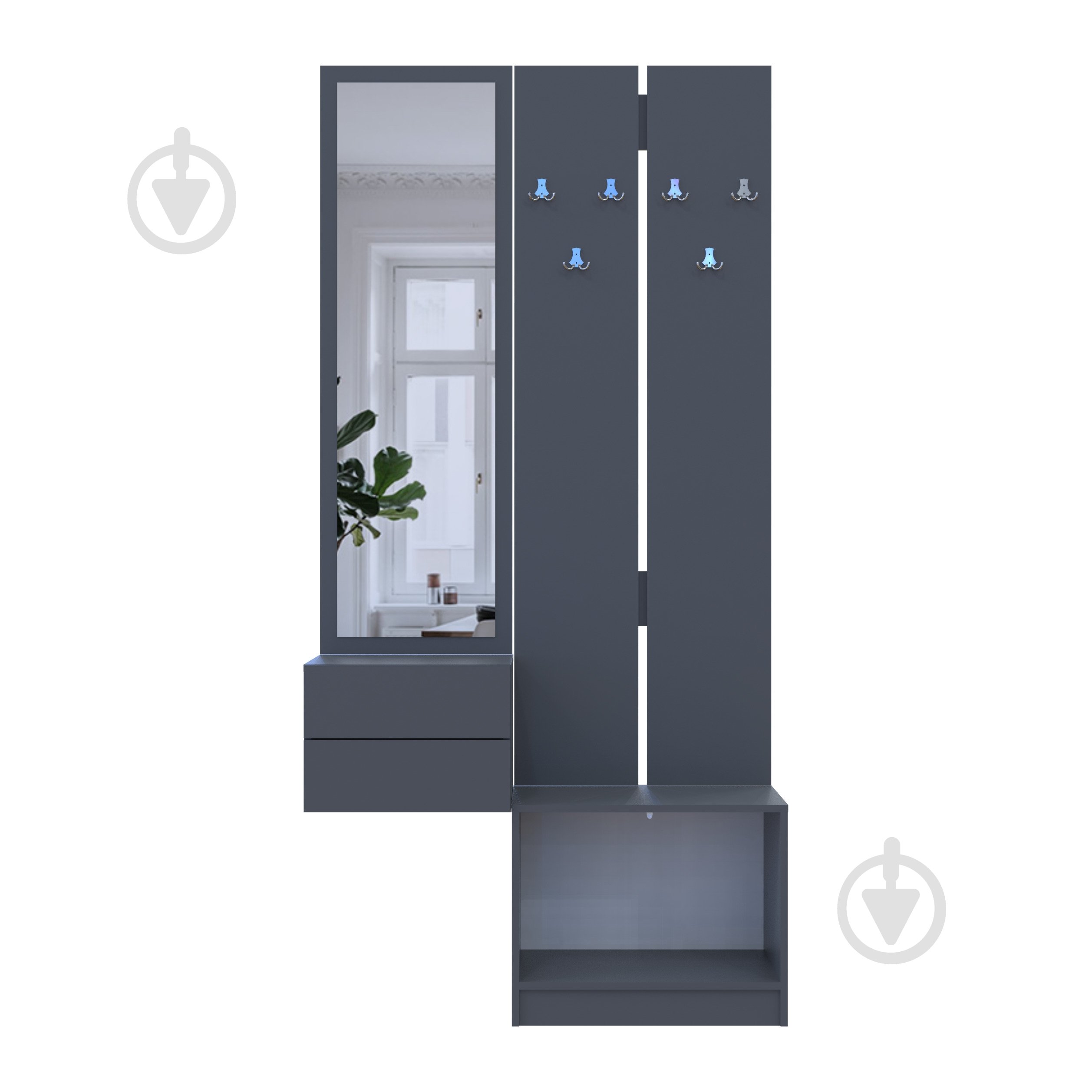 Прихожая Doros Сола 2+3 2150х1050х400 мм графит - фото 5