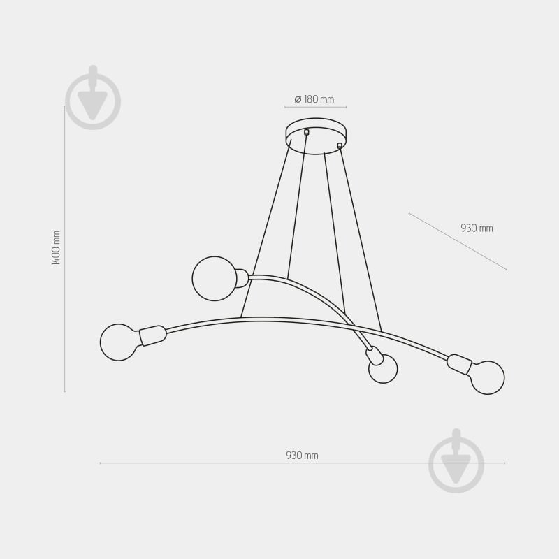 Люстра подвесная TK Lighting Helix 4x60 Вт E27 белый 6145 - фото 5