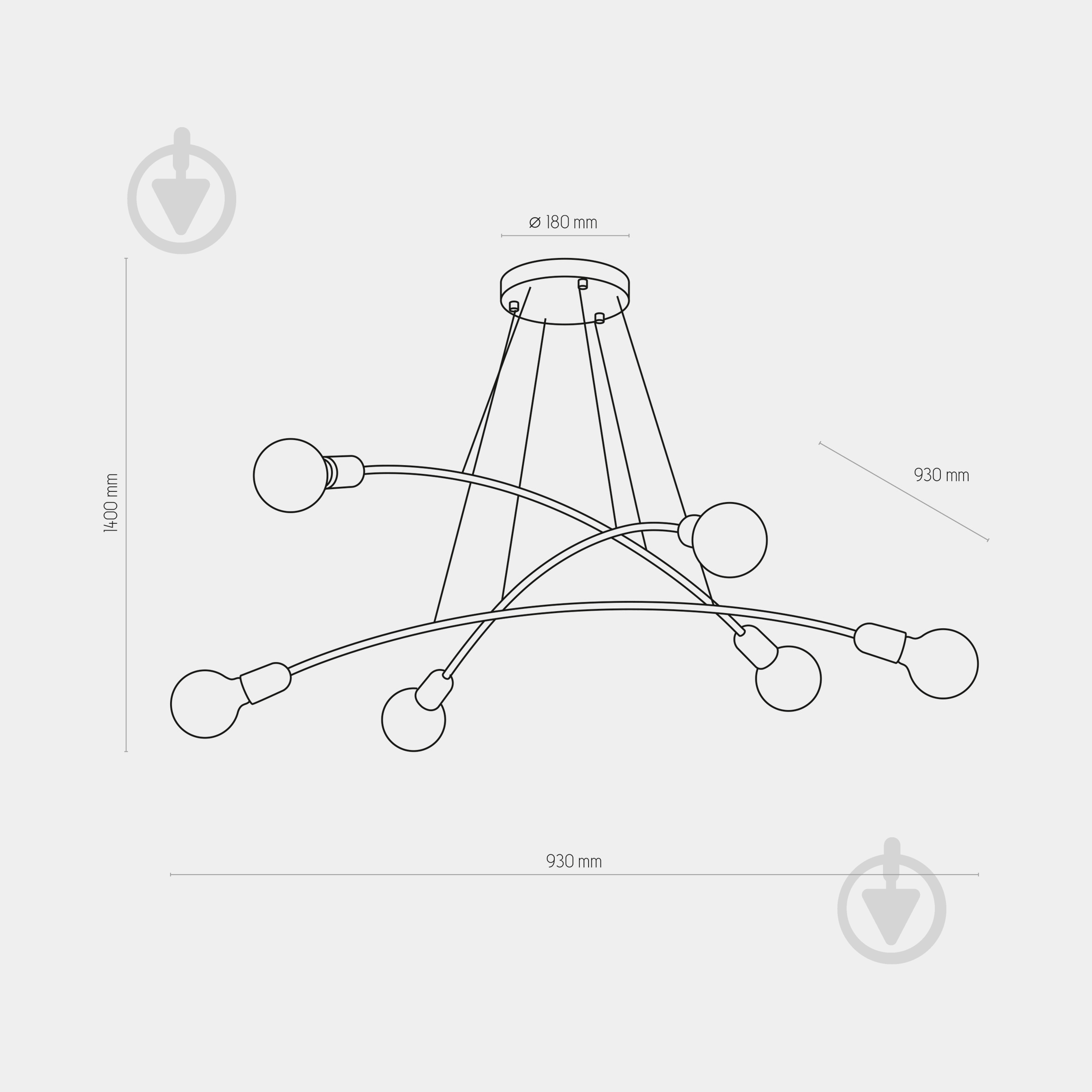 Люстра подвесная TK Lighting Helix 6x60 Вт E27 белый 6144 - фото 5