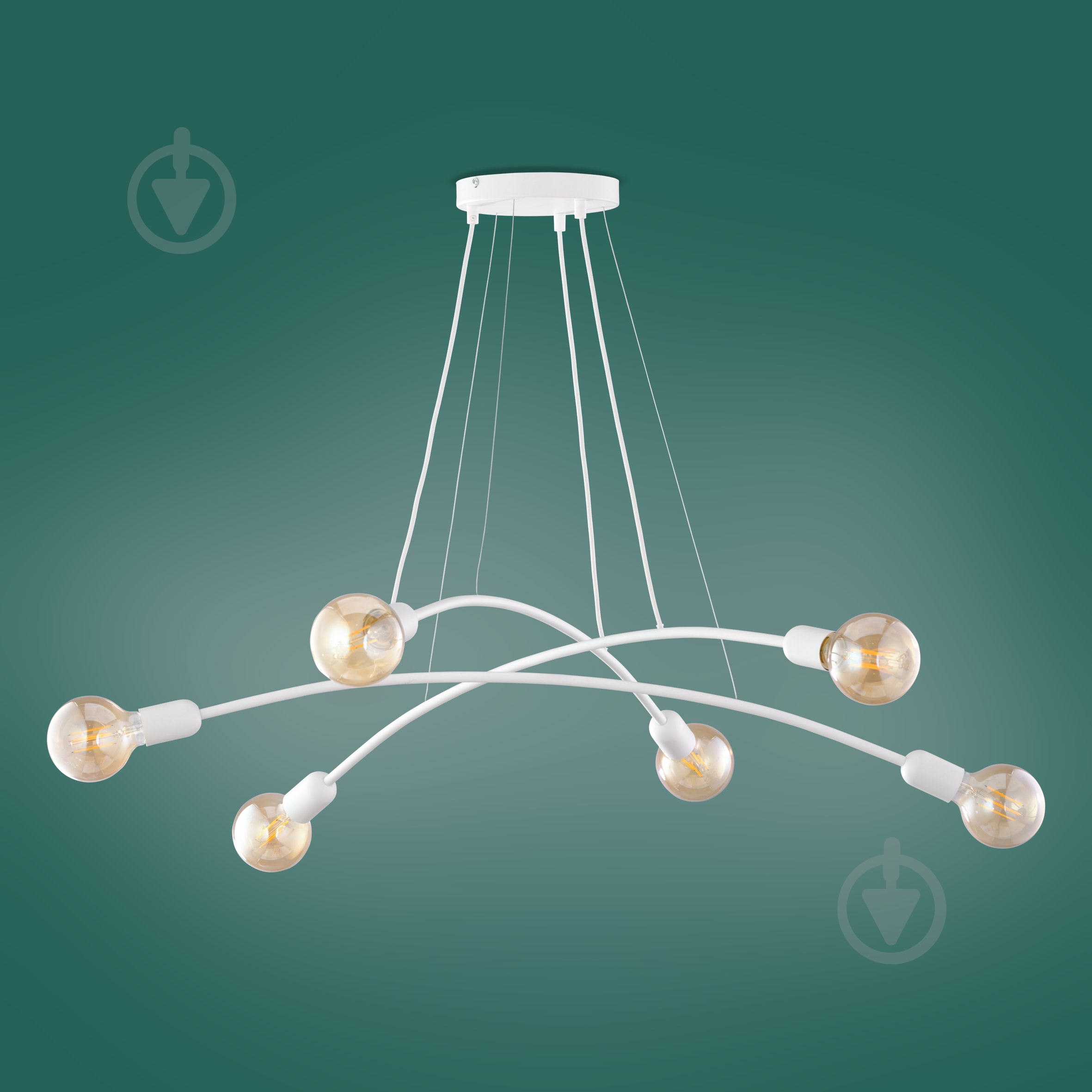 Люстра подвесная TK Lighting Helix 6x60 Вт E27 белый 6144 - фото 4