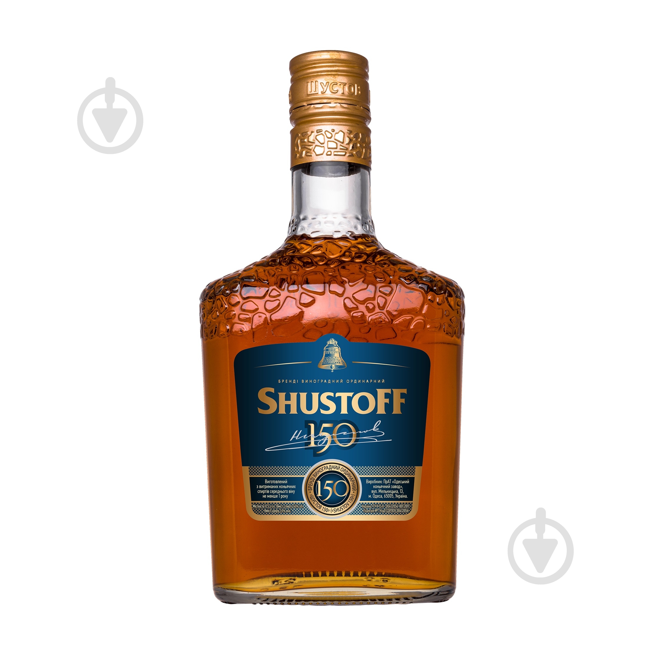 Бренди Shustoff виноградный ординарный "150" 500 мл - фото 1 Бренди Shustoff виноградный ординарный "150" 500 мл - фото 1