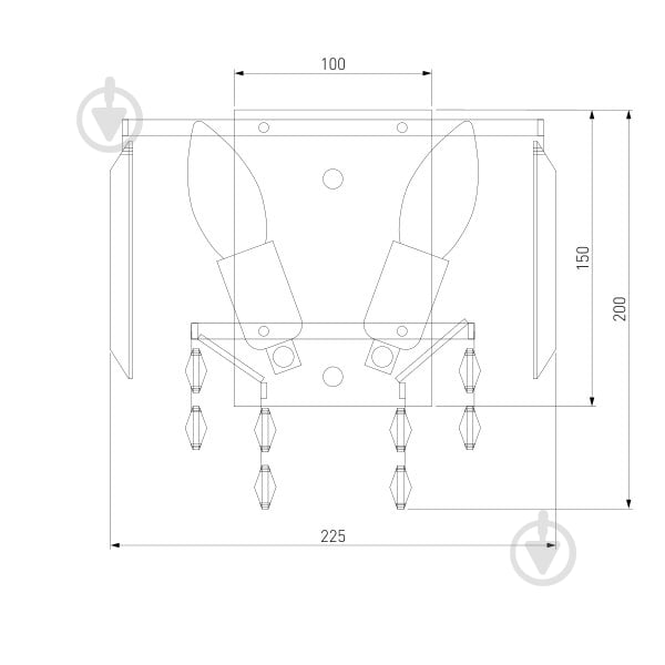 Бра Strotskis Torreta 2x60 Вт E14 хром 10105/2 - фото 5