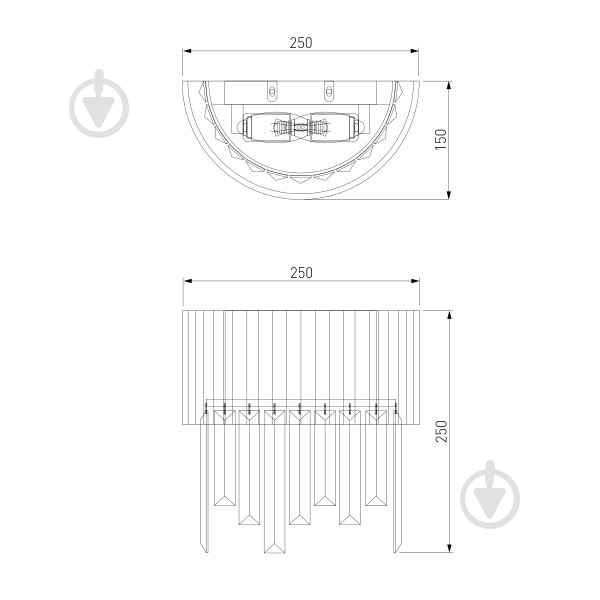 Бра Strotskis Amantea 2x40 Вт E14 хром/прозрачный 10106/2 (хром) - фото 6