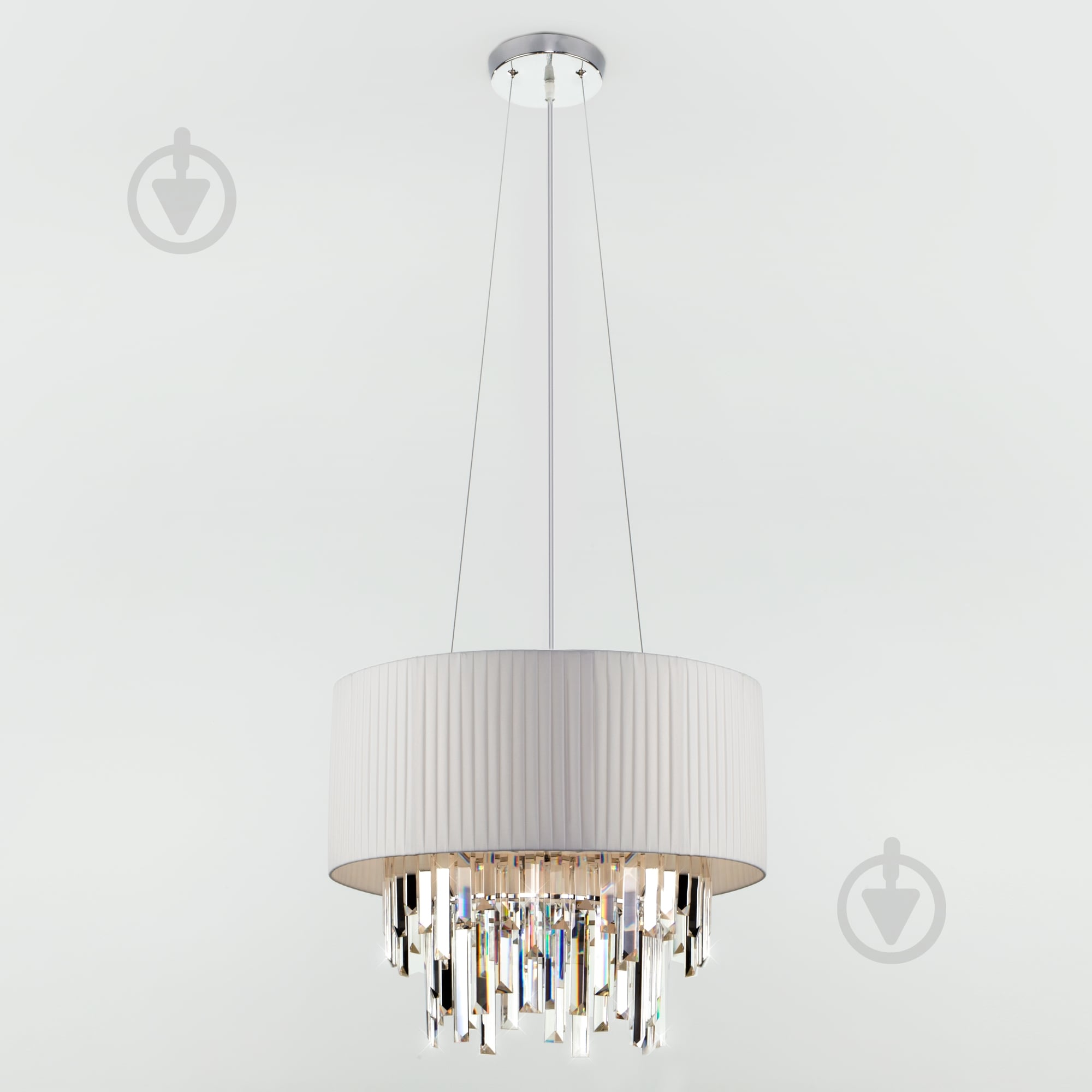 Люстра подвесная Strotskis Amantea 6x40 Вт E14 хром/белый 10106/6 - фото 1